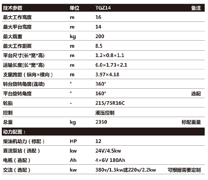 拖車折臂升降機